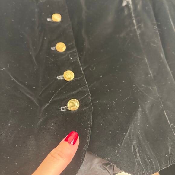 VTG Herman Geist Peter Pan Black Velvet Gold Lace Sz 6 Vintage - Picture 5 of 9